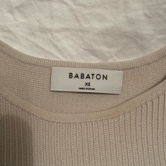 Babaton Ribbed Cream Dress - Picture 2 of 3